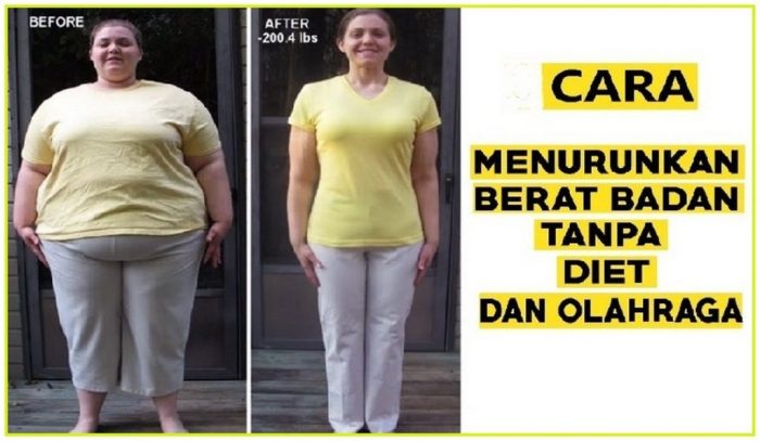 Cara menurunkan berat badan sehat alami tanpa diet ketat olahraga